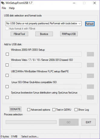 Jak vytvořit zaváděcí Multiboot USB pro Windows a Linux WinSetupFromUSB USB Creation Panel