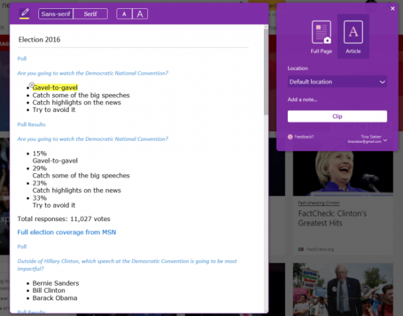 OneNote Web Clipper na hraně