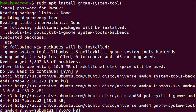 Instalace gnome-system-tools na Ubuntu