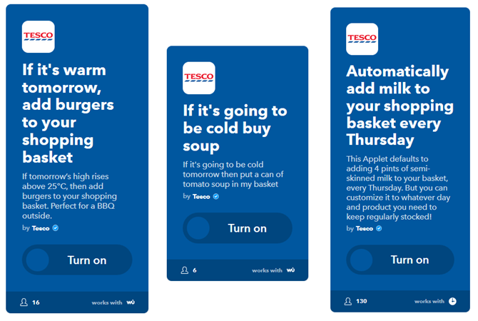 ifttt triky online obchody tesco