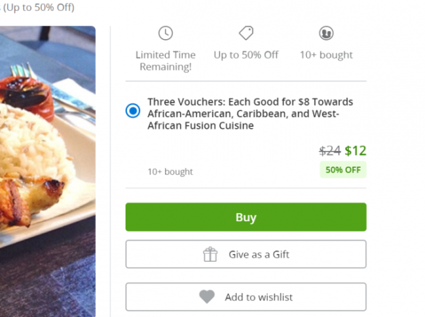 Groupon Restaurant Split Deal 