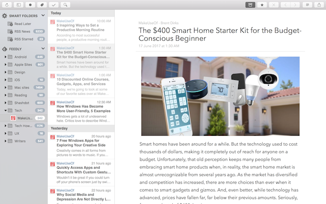 Čtečky Mac RSS ReadKit