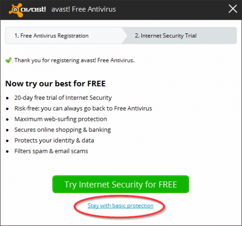 Avast - Registrace - pobyt se základními
