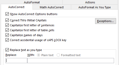 Jak hláskovat a gramatika Zkontrolovat v MS Word ms autocorrect