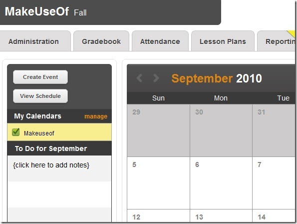 LearnBoost: Učebnice online pro učitele se spoustou funkcí Kalendář