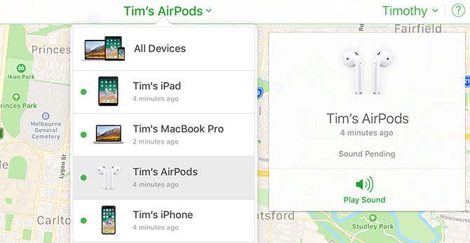 Najděte AirPods s iCloudem