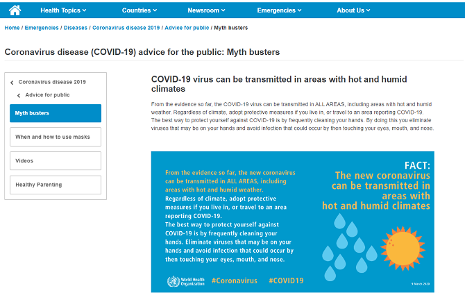 kdo mýty web o koronaviru