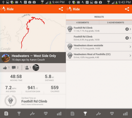 4 Strava - Zobrazit jízdu a segmenty