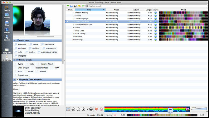 Rozhraní Clementine Music Player na MacOS