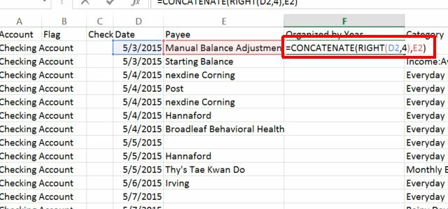 CONCATENATE vzorec pro Excel