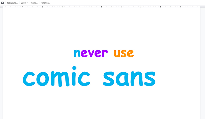 Nikdy nevytvářejte chyby v prezentaci Comic Sans