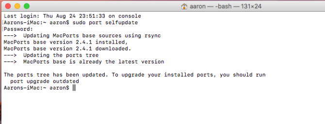 intro macports port selfupdate