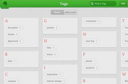 Evernote aplikace