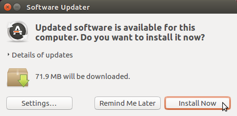 Nainstalujte aktualizace pomocí softwaru Updater v Ubuntu 16.04