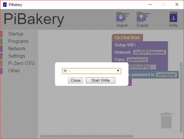 MakeUseOf Linux PiBakery Zápis na SD kartu