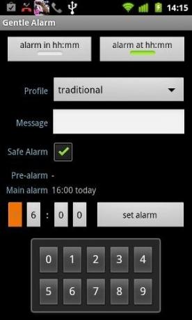 jemný alarm pro Android