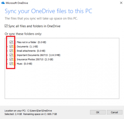 Onedrive synchronizační složky windows 10