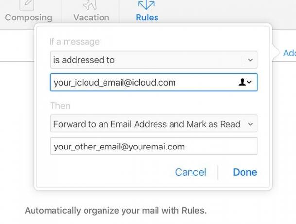 iCloud Mail Forwarding