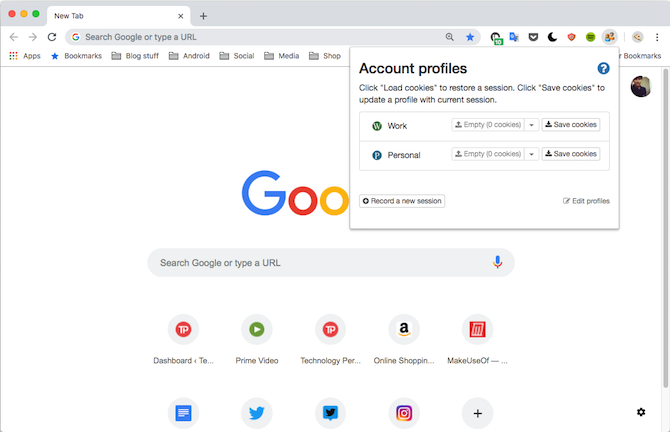 Snadné přepínání účtů Google Chrome Extension