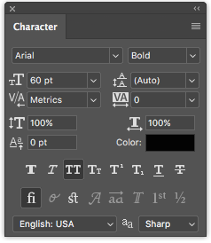 Jak přidávat a upravovat text v Adobe Photoshop Photoshop Character Panel