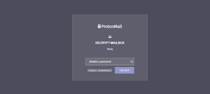 Dešifrovací klíč poštovní schránky ProtonMail