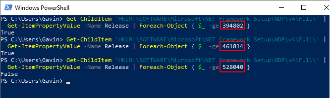 Příkaz net framework powerhell