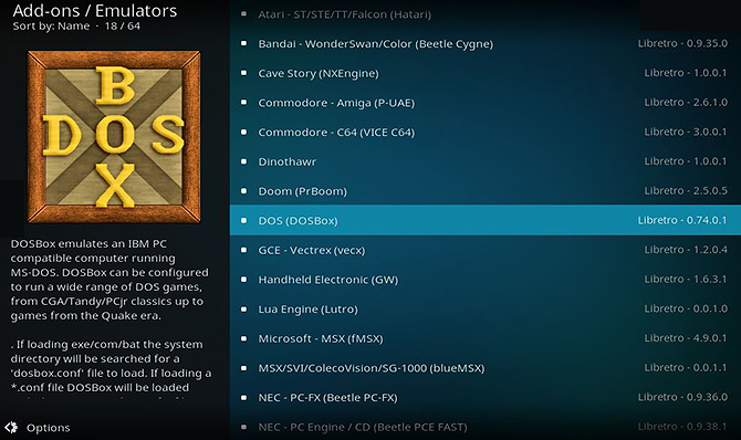 nainstalovat dosbox kodi