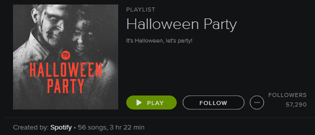 Spotify Playlist - Halloween Party