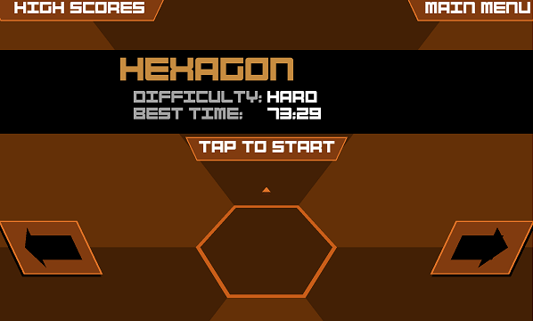 Výběr obtížnosti Super Hexagon