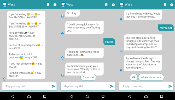 wysa vstupní chatbot