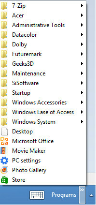 Windows 8 start menu