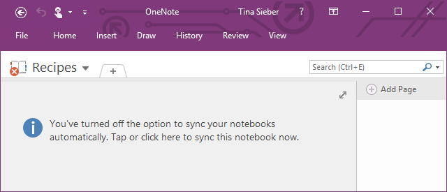 Synchronizace OneNote je zakázána