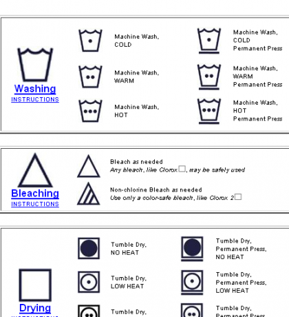 symboly symboly prádla