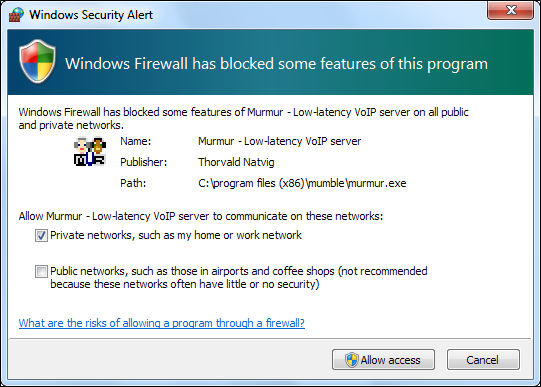 Windows 7 firewall