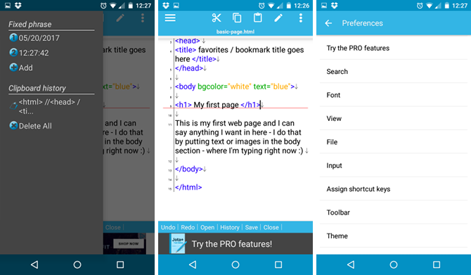 7 textových editorů bez rozptylování pro Android ve srovnání: Který je nejlepší? textový editor Android jotaplus