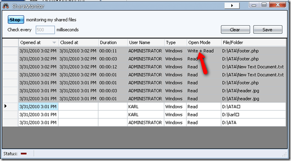 Sledujte, kdo čte nebo zapisuje do sdílených souborů systému Windows pomocí ShareMonitor share3