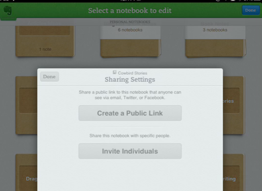 Evernote aplikace ipad