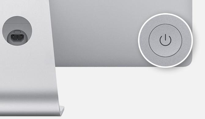 Tlačítko napájení iMacu