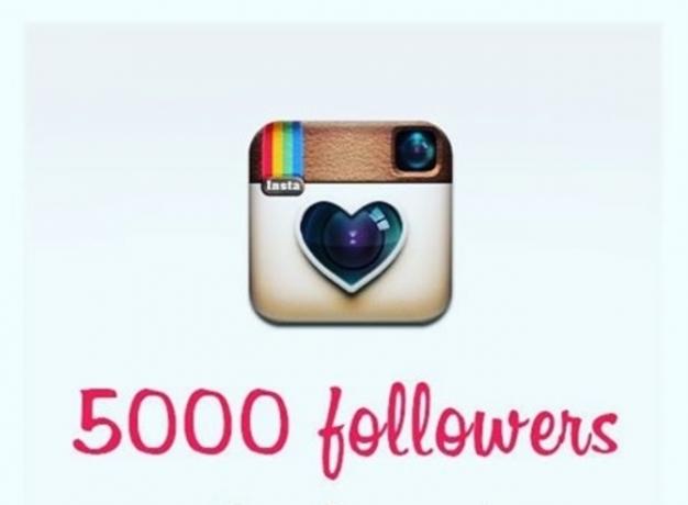 5 000 sledujících na instagramu