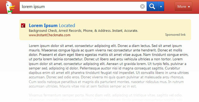 DuckDuckGo Lorem Ipsum generátor