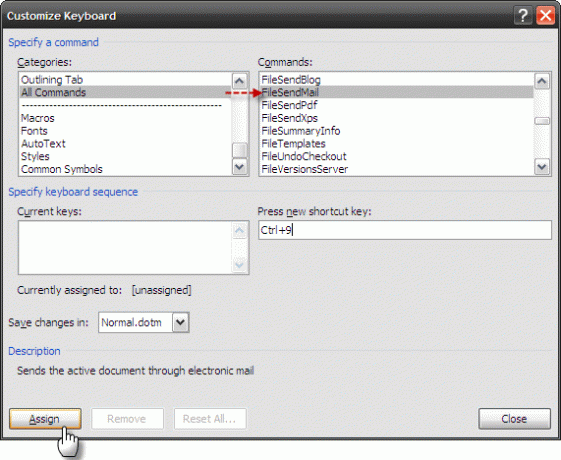 Nastavte vlastní klávesové zkratky v MS Word a vytvořte Cheat Sheet Přizpůsobte Keyboard3