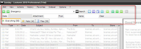 Profesionální vyhledávání pošty v aplikaci Outlook S Lookeen [prozradí] lookeen01