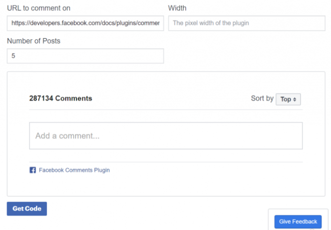 Plugin Facebook Widgets Comment Plugin