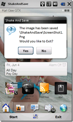 screenshoty na Windows Mobile