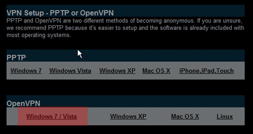 nastavení vpn