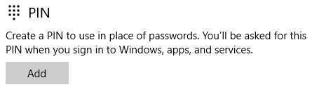 Windows 10 vytvořit PIN heslo