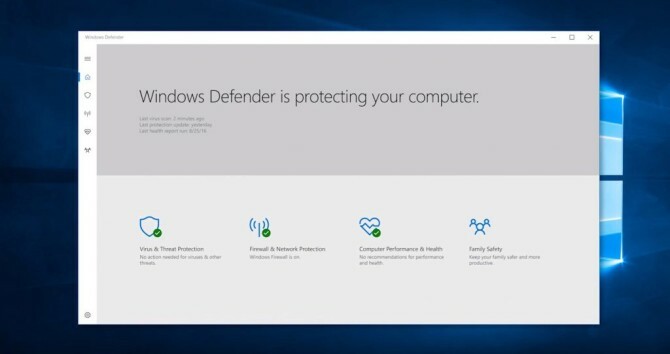 Aktualizace tvůrců systému Windows 10 - Defender