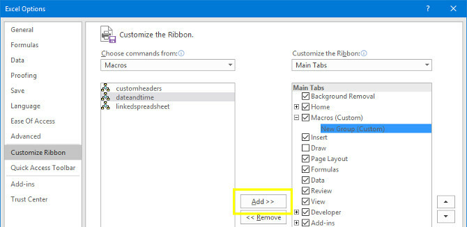 Excel přidat makro