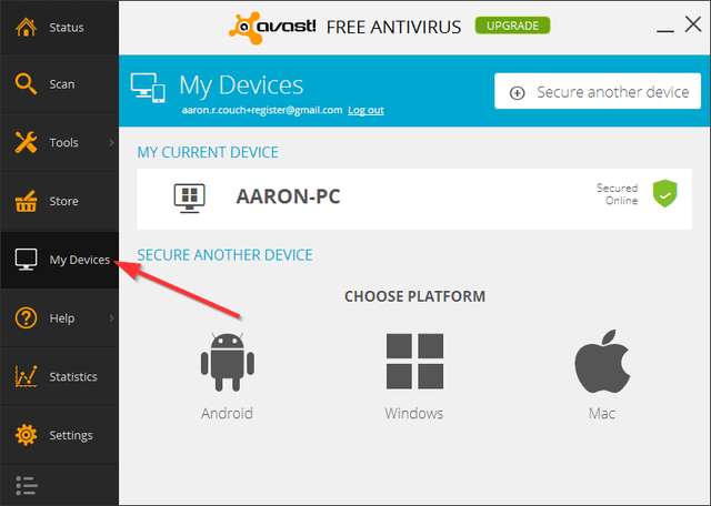 Avast - Moje zařízení