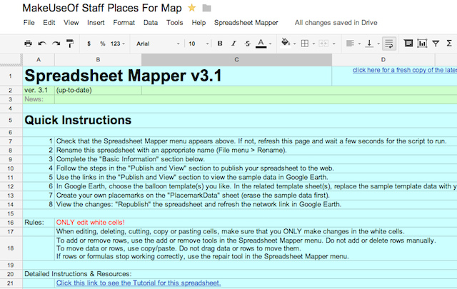 Mapovač Google-Maps-Spreadsheet Mapper